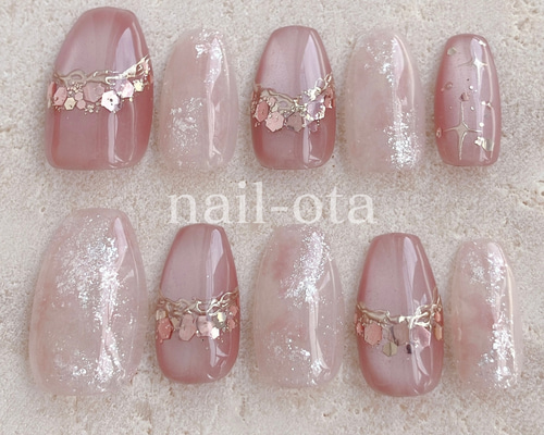 #003 シアーホワイトネイル　ネイルチップ　ニュアンスネイル　ミラーネイル 432cf2461739de175d17c50f6de63a