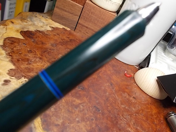 FRIXION BALL KNOCK ZONE フリクションノックゾーンの改造　エボナイト深緑の手作りペン！ FRIXION BALL KNOCK