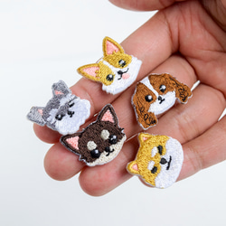 選べる犬種74種！小さな刺繍ステッカー&アイロンワッペン アップリケ 柴犬 2枚目の画像