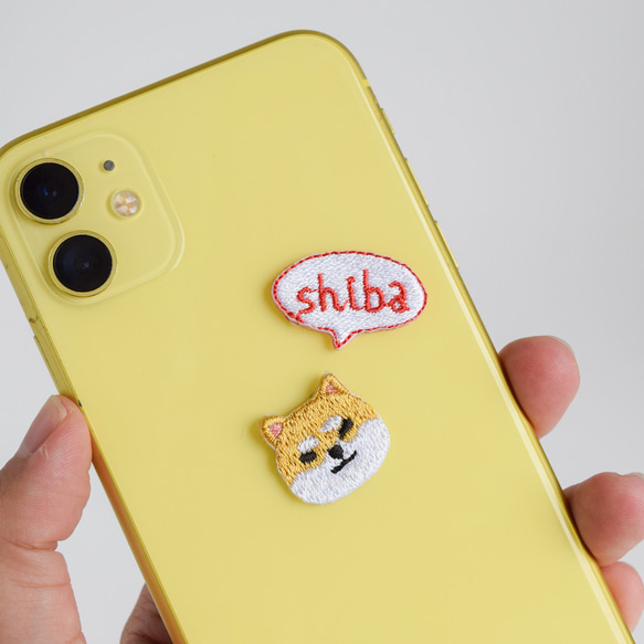 選べる犬種74種！小さな刺繍ステッカー&アイロンワッペン アップリケ 柴犬 15枚目の画像