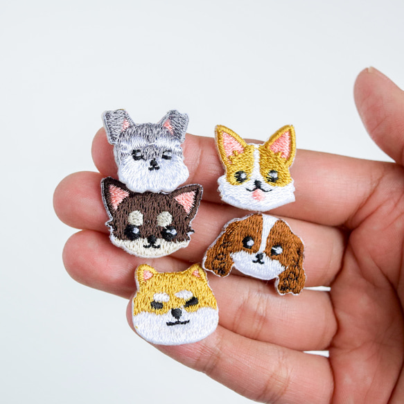 選べる犬種74種！小さな刺繍ステッカー&アイロンワッペン アップリケ 柴犬 19枚目の画像