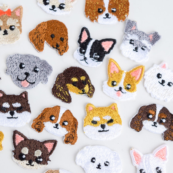 選べる犬種74種！小さな刺繍ステッカー&アイロンワッペン アップリケ 柴犬 11枚目の画像