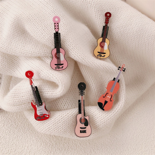 カラフル ギター デザイン 音楽好き ヘアクリップ 1個 前髪用