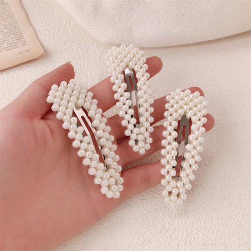 レディース パール風ヘアクリップ 1点 ヘアアクセサリー