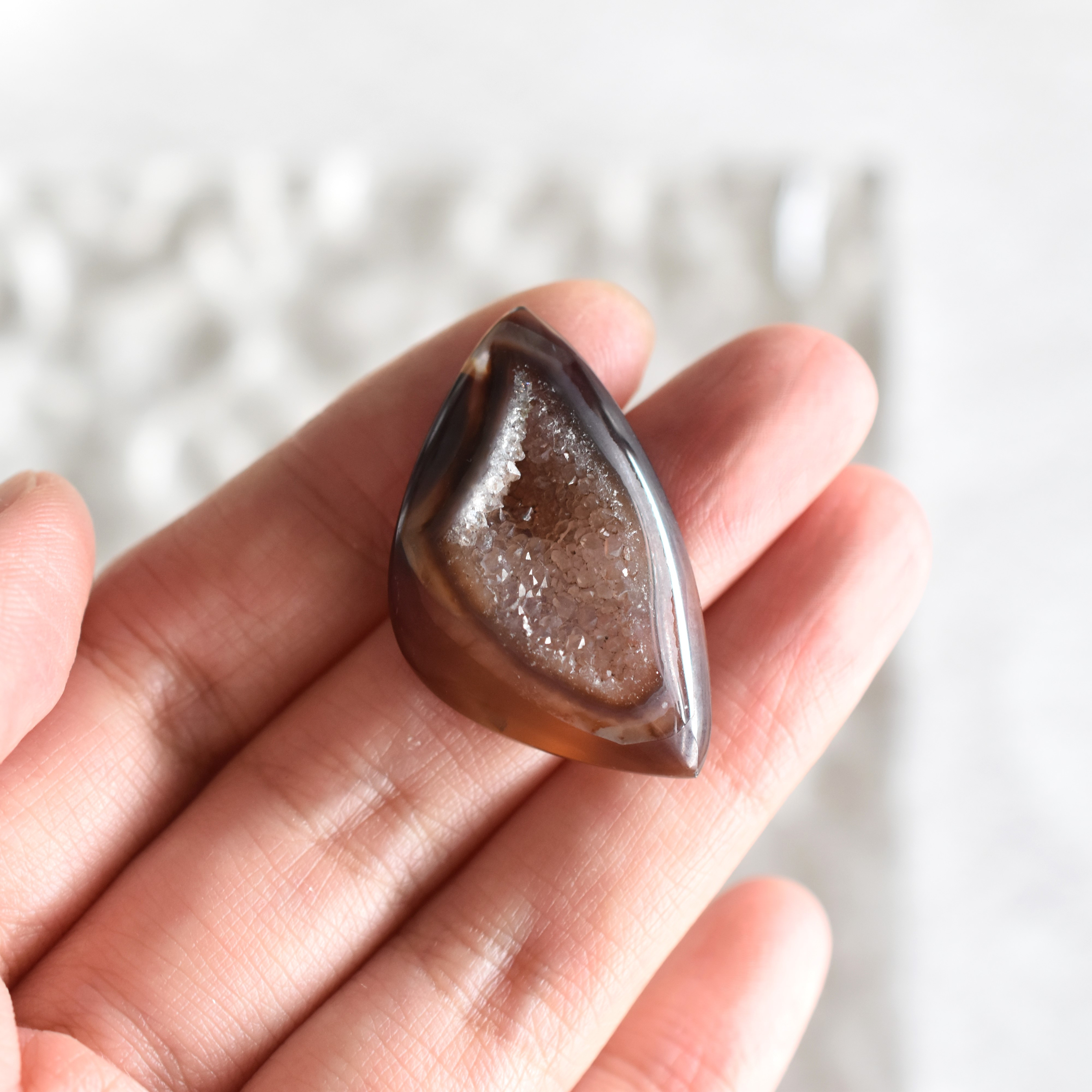 【1点もの・A】天然　ドゥルージーアゲート　ブラウン　ルース