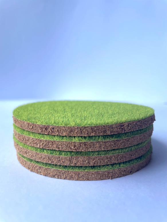 黄緑のコースター4枚セット コースター handmade n 通販