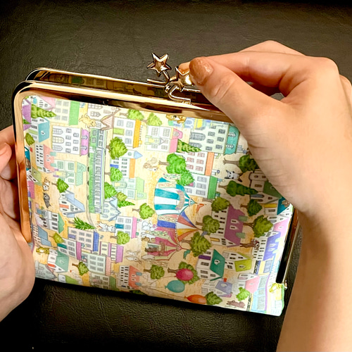 がま口ブックカバー*文庫本*450ページ対応サイズ『yukiemon』動物達の