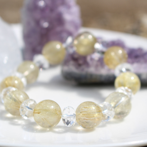 ウルトラ最強 パワー 天然石 ストーンブレスレット♾️ルチルクォーツ  