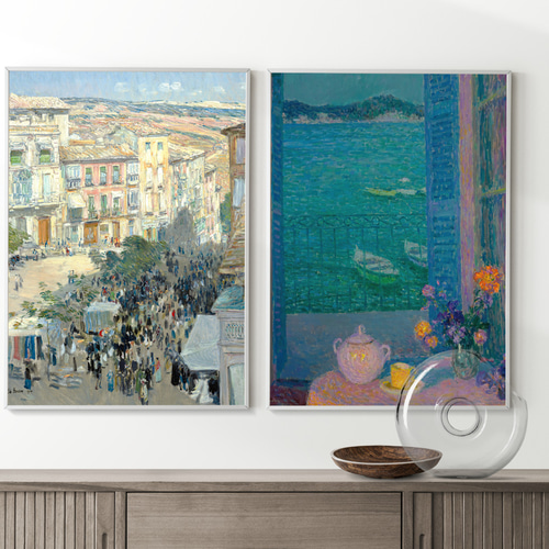海が見える部屋アートポスター☆マリン夏風景画北欧ヨーロッパ