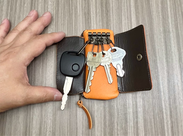 コインキーケース　本革　インディゴ 2枚目の画像