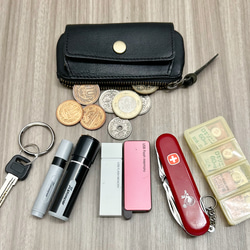 コインキーケース　本革　インディゴ 3枚目の画像