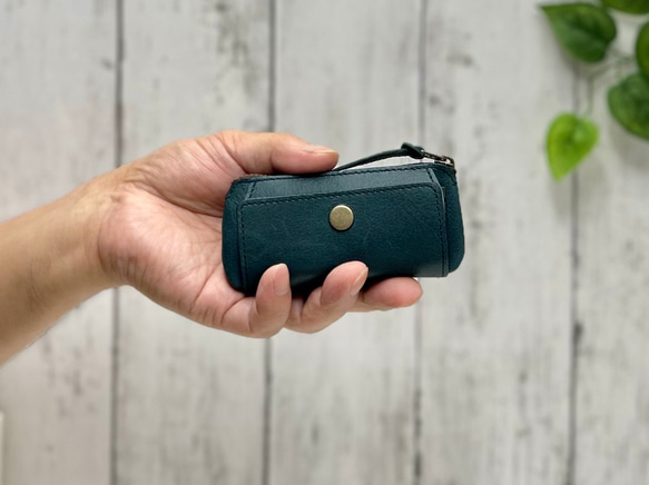 コインキーケース　本革　インディゴ 1枚目の画像