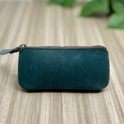 コインキーケース　本革　インディゴ 5枚目の画像