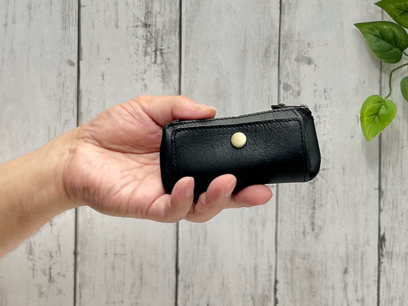 コインキーケース　本革　黒 1枚目の画像
