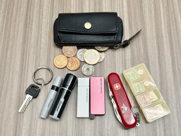 コインキーケース　本革　黒 3枚目の画像