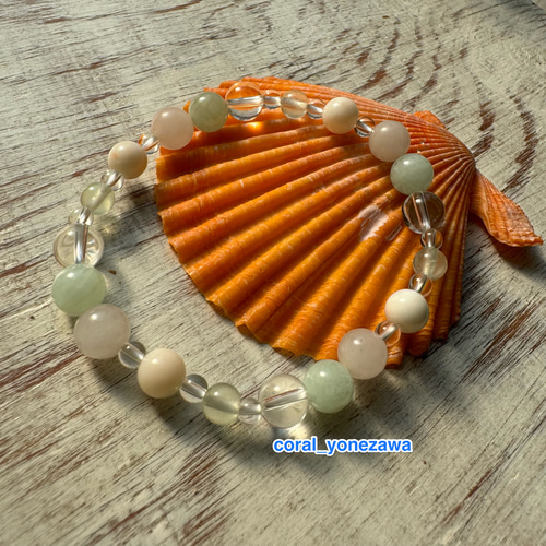 ローズクォーツ・コーラル・水晶