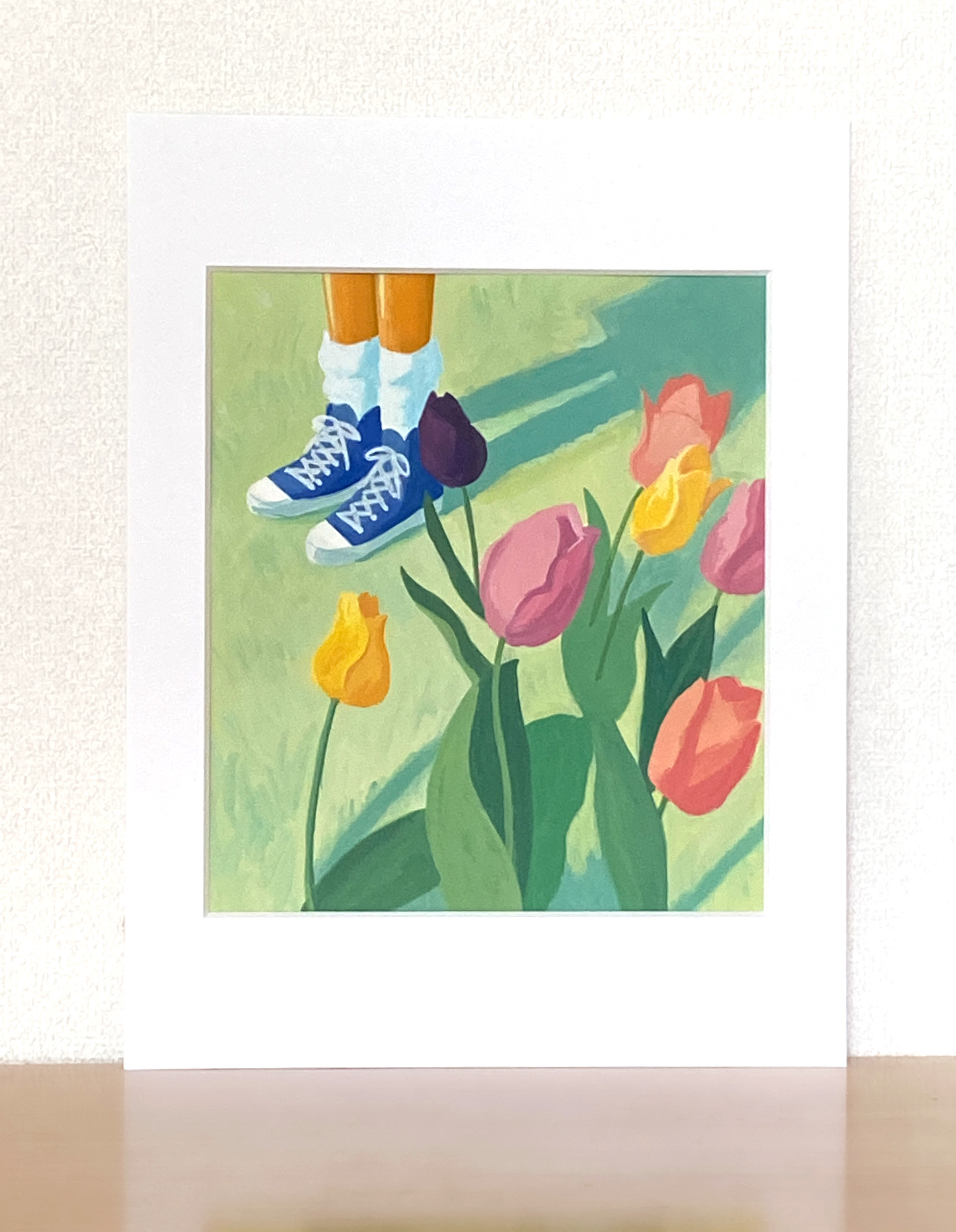 マット付きイラスト原画「スタート」　子供部屋やプレゼントに