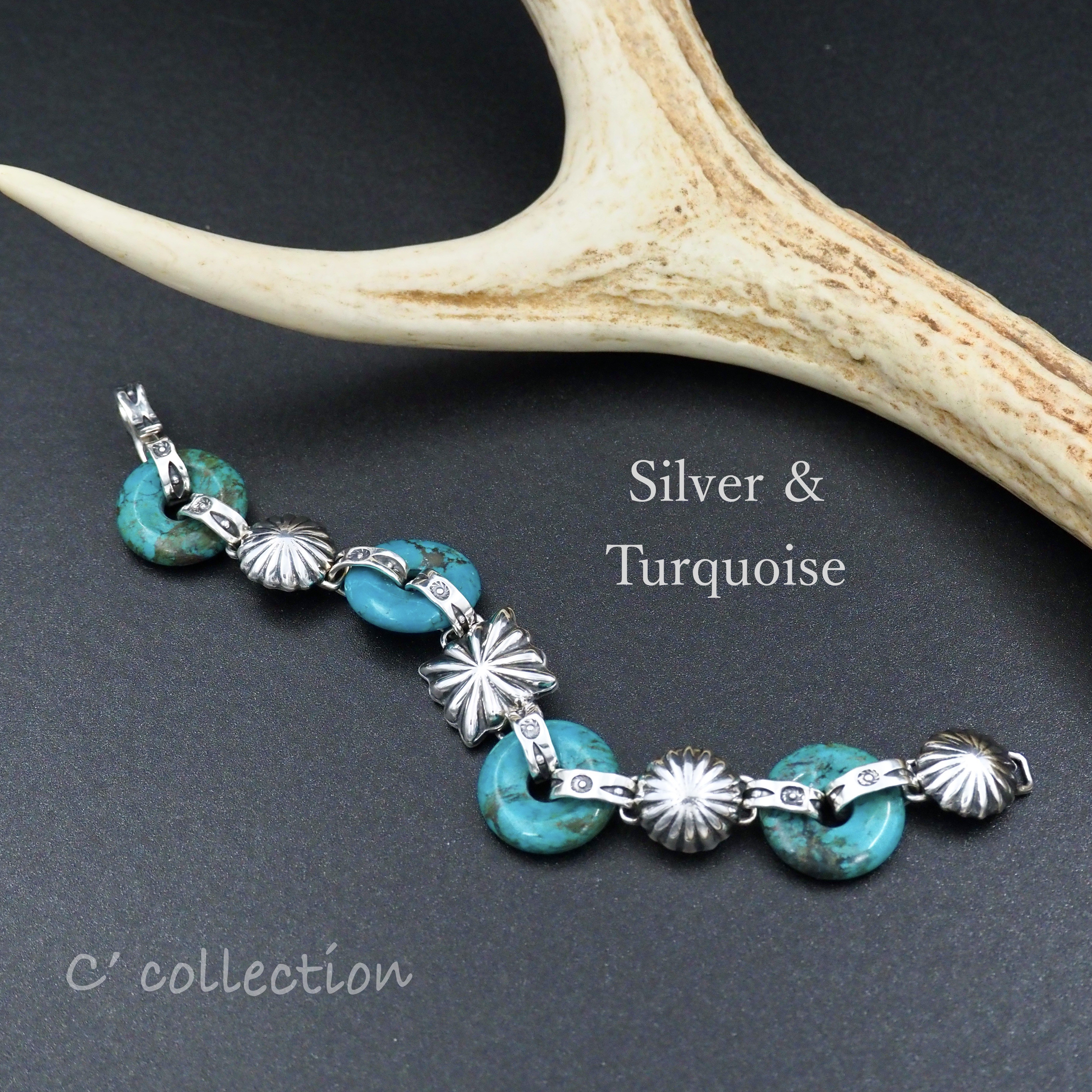 CB-32 Silver950 & Turquoise Bracelet　オリジナル　ハンドメイドブレスレット
