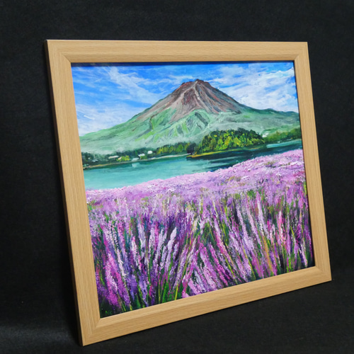 油絵 油彩 油彩画 絵 絵画【富士山とラベンダー畑】 絵画 HR