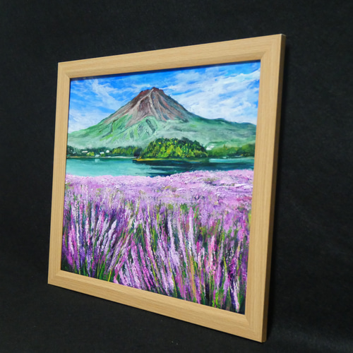 油絵 油彩 油彩画 絵 絵画【富士山とラベンダー畑】 絵画 HR 通販