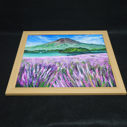 油絵 油彩 油彩画 絵 絵画【富士山とラベンダー畑】 絵画 HR