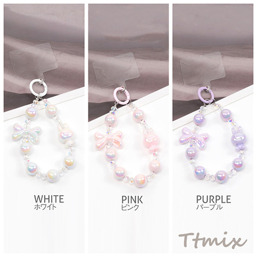 TN433-3 1連 ビーズストラップ ビーズキーホルダーストラップ スマホ