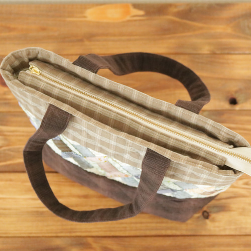 パッチワークのキルティングミニトートバッグ（スプール） トート