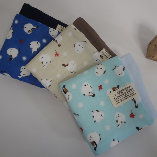 シマエナガ*8重やわらかガーゼハンカチ*3枚セット ハンカチ・手ぬぐい  