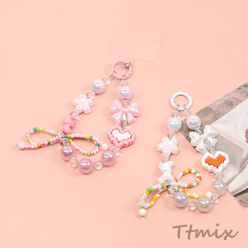 TN436-2 1連 ビーズストラップ ビーズキーホルダーストラップ スマホ