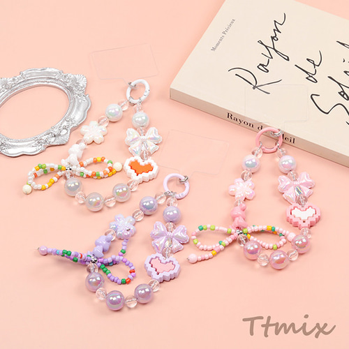 TN436-2 1連 ビーズストラップ ビーズキーホルダーストラップ スマホ