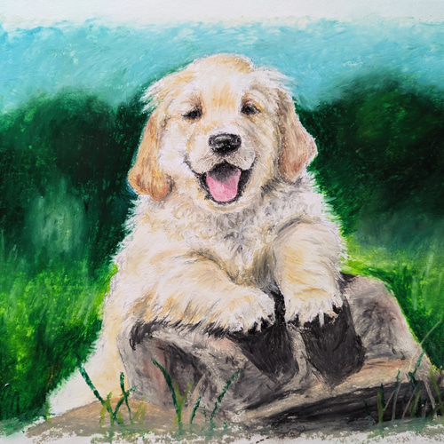 ペットのクレヨン画描きます！(色紙) 絵画 実幸 通販 18023305｜Creema