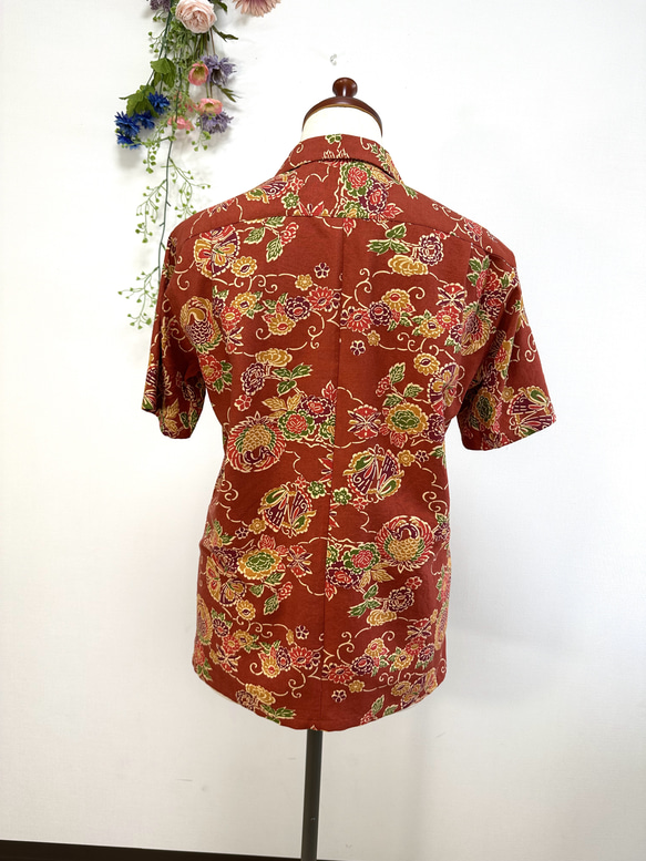 型染めの紬着物→メンズアロハシャツになりました〜 