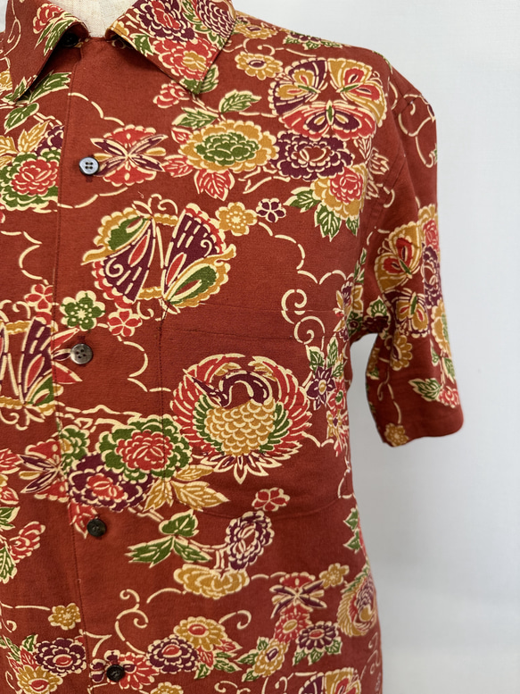 型染めの紬着物→メンズアロハシャツになりました〜 