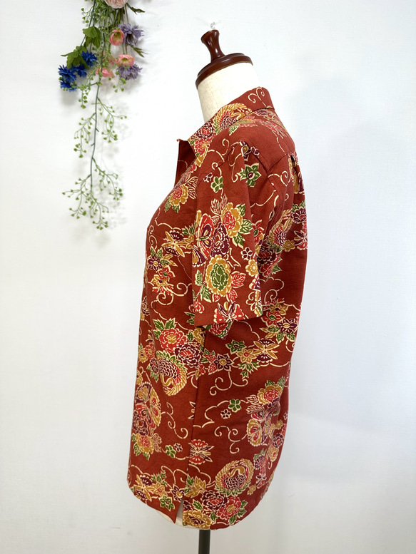 型染めの紬着物→メンズアロハシャツになりました〜 