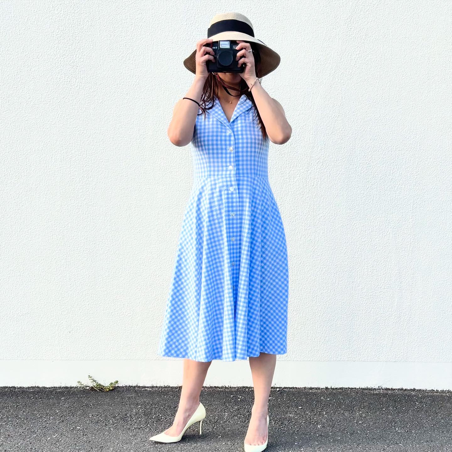 ~Sophia~サンドウォッシュギンガムチェックのシャツドレス