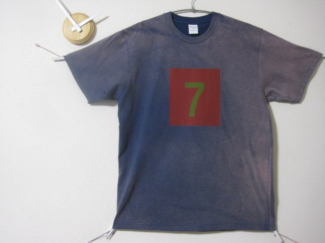 1点 　茄子紺風　スモールゼッケン【7】インディゴ　　総柄/ボタニカル/タイダイ/アーミー/ミリタリー/カワイイ