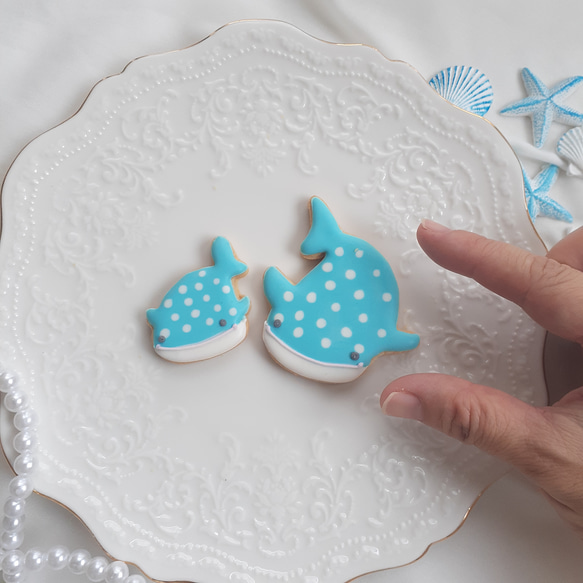 【誕生日　記念日に】人魚姫と海の仲間たち　アイシングクッキーセット 9枚目の画像
