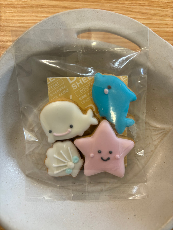 【誕生日　記念日に】人魚姫と海の仲間たち　アイシングクッキーセット 12枚目の画像