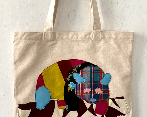 トートバッグ ビンテージファブリックパッチワーク　tf-373g totebag /ヴィンテージファブリックのパッチワーク トートバッグ