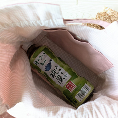 2Way巾着バッグ(L) フリル巾着ポーチ くすみピンク 巾着バッグ h