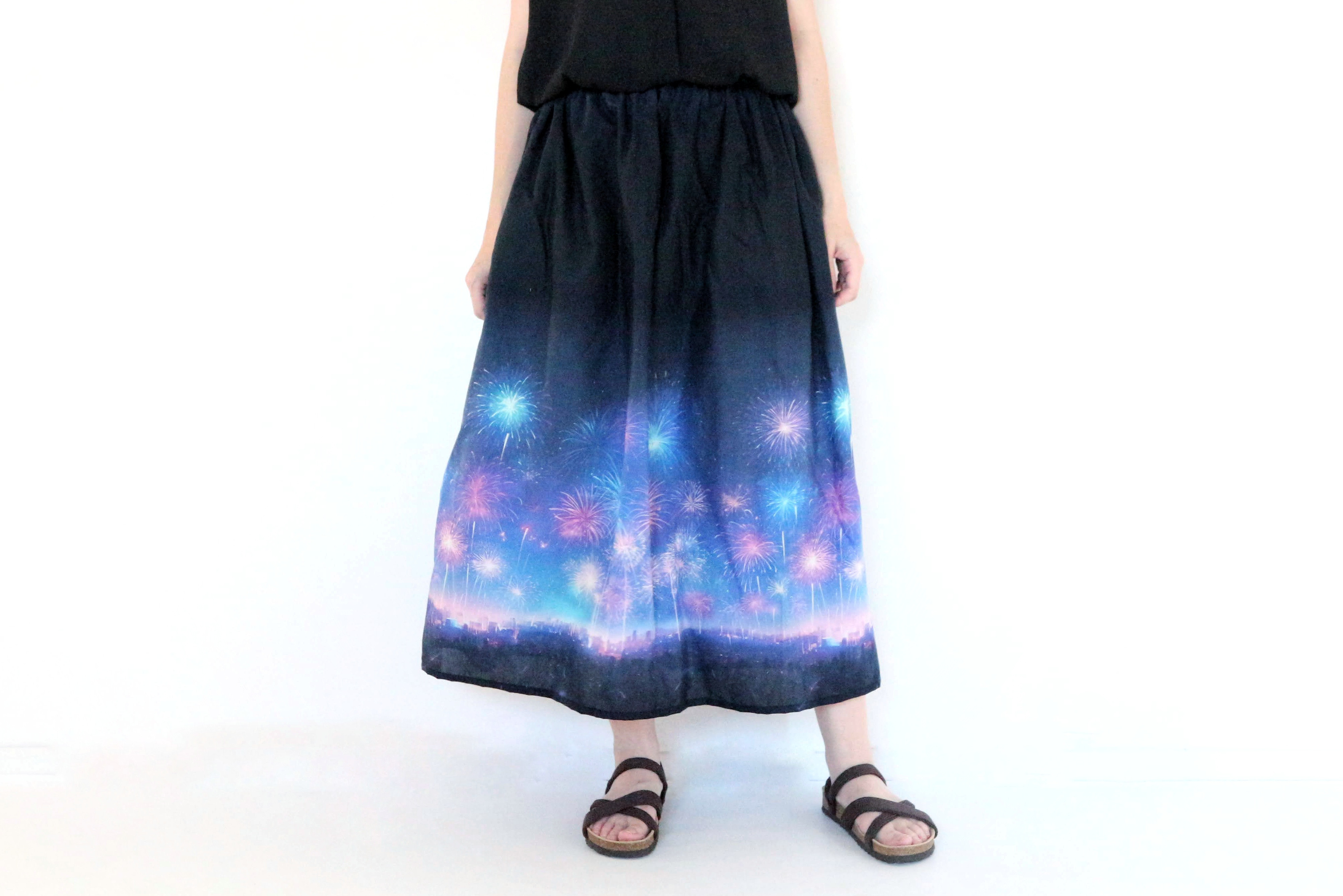 心はずむ♪スカート　花火　　　コットン　ご褒美　ギフト