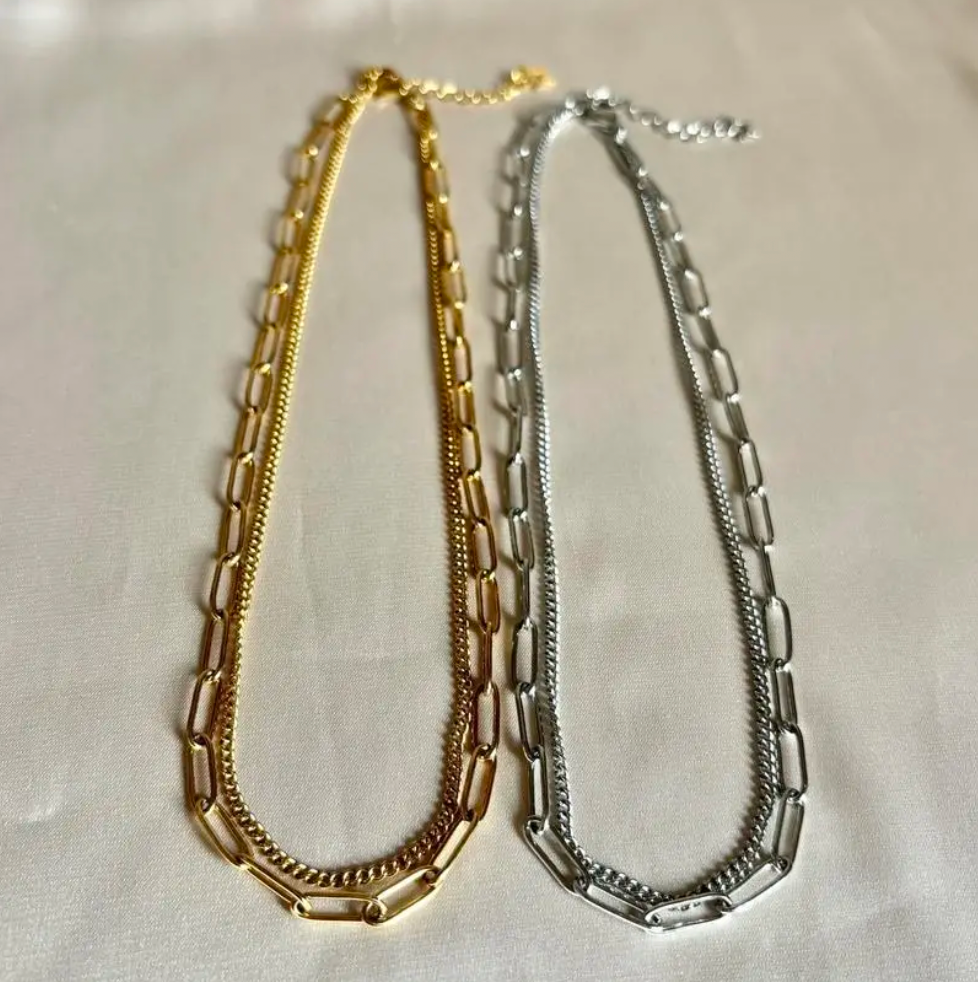 おつとめ品-2　レイヤード・ネックレス/2点セット