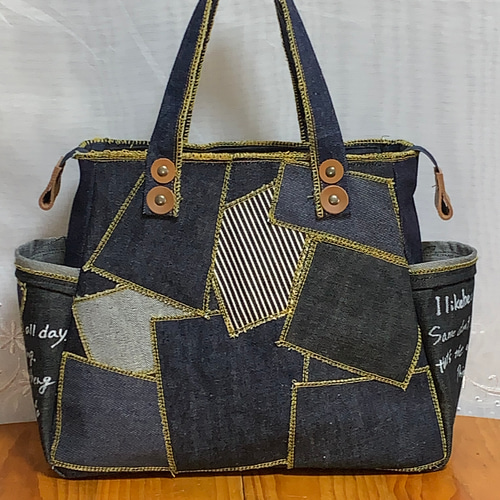 ハンドメイド☆ 岡山デニム♪パッチワーク♪トートバッグ受注製作