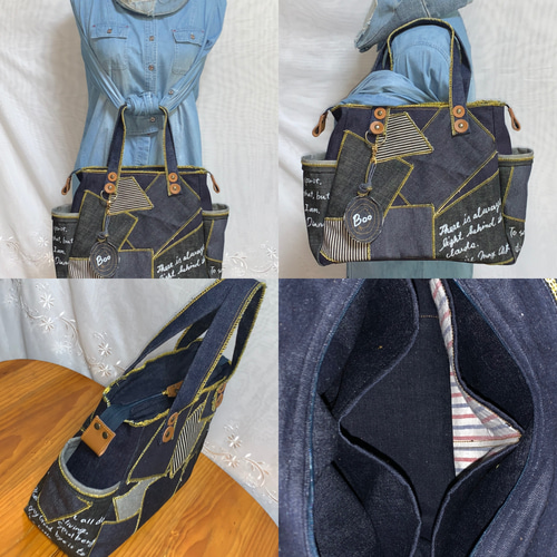 ハンドメイド☆ 岡山デニム♪パッチワーク♪トートバッグ受注製作
