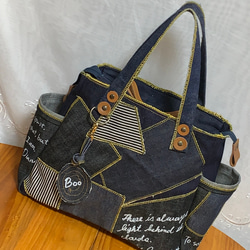 ☆ハンドメイド♪ ＊Mサイズ☆岡山デニム4way♪あおりバッグ