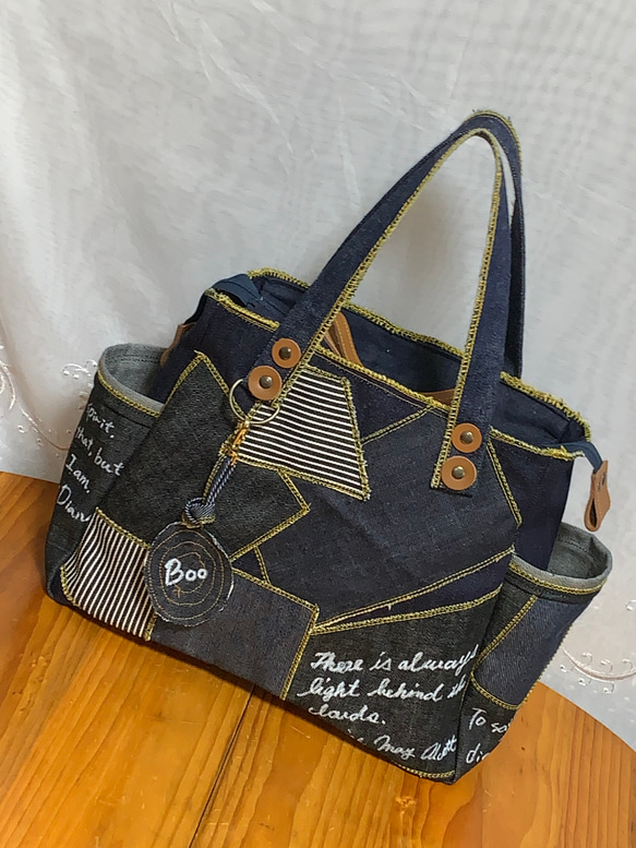 ハンドメイド☆ 岡山デニム♪パッチワーク♪トートバッグ受注製作