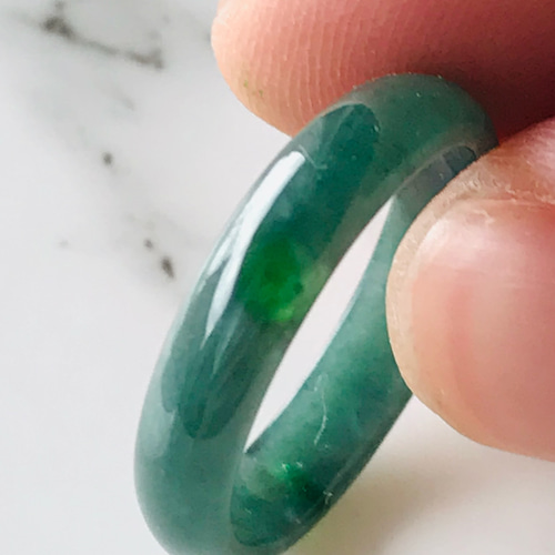 R300-0104］ ジェイド JADE ヒスイ 本翡翠 くりぬき リング