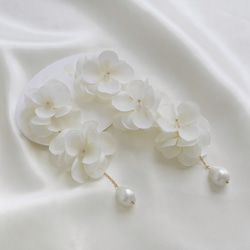 アーティシャルフラワーピアス　ブライダルアクセサリー ボタニカルピアス【long】✲ 花ピアス ブライダルアクセサリー