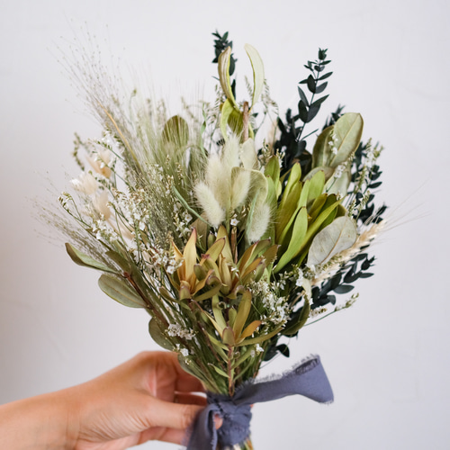 爽やかなグリーンのサマースワッグ＊ドライフラワースワッグ＊スワッグ  