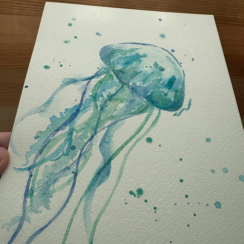 くらげ出品 No.29雨くらげ 絵画 Nakamurart 通販 18024635｜Creema(クリーマ)